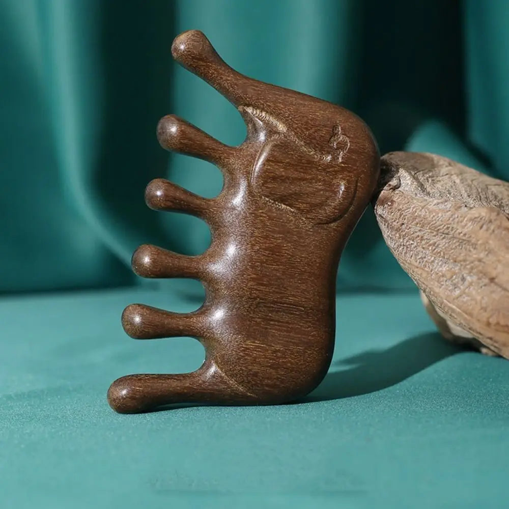 Sandalwood Body Meridian Massage Comb Wide Tooth Anti-static Tool Wood Massage Comb Animal Shaped Meridian Combs Health Care