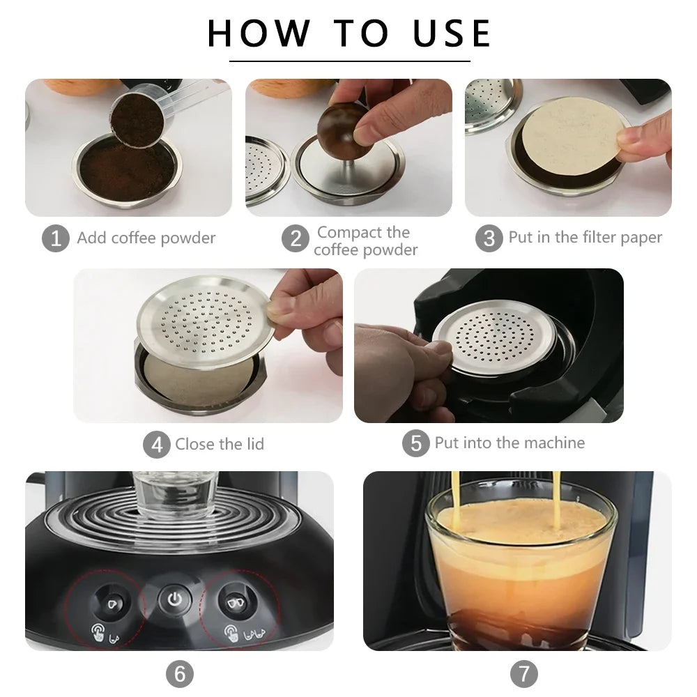 Refillable Coffee Pod Compatible With Senseo Espresso Machine Coffee Filter Paper Stainless Steel Reusable Coffee Capsule