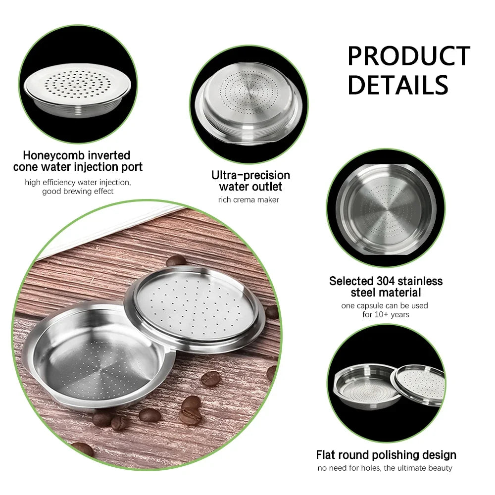 Refillable Coffee Pod Compatible With Senseo Espresso Machine Coffee Filter Paper Stainless Steel Reusable Coffee Capsule